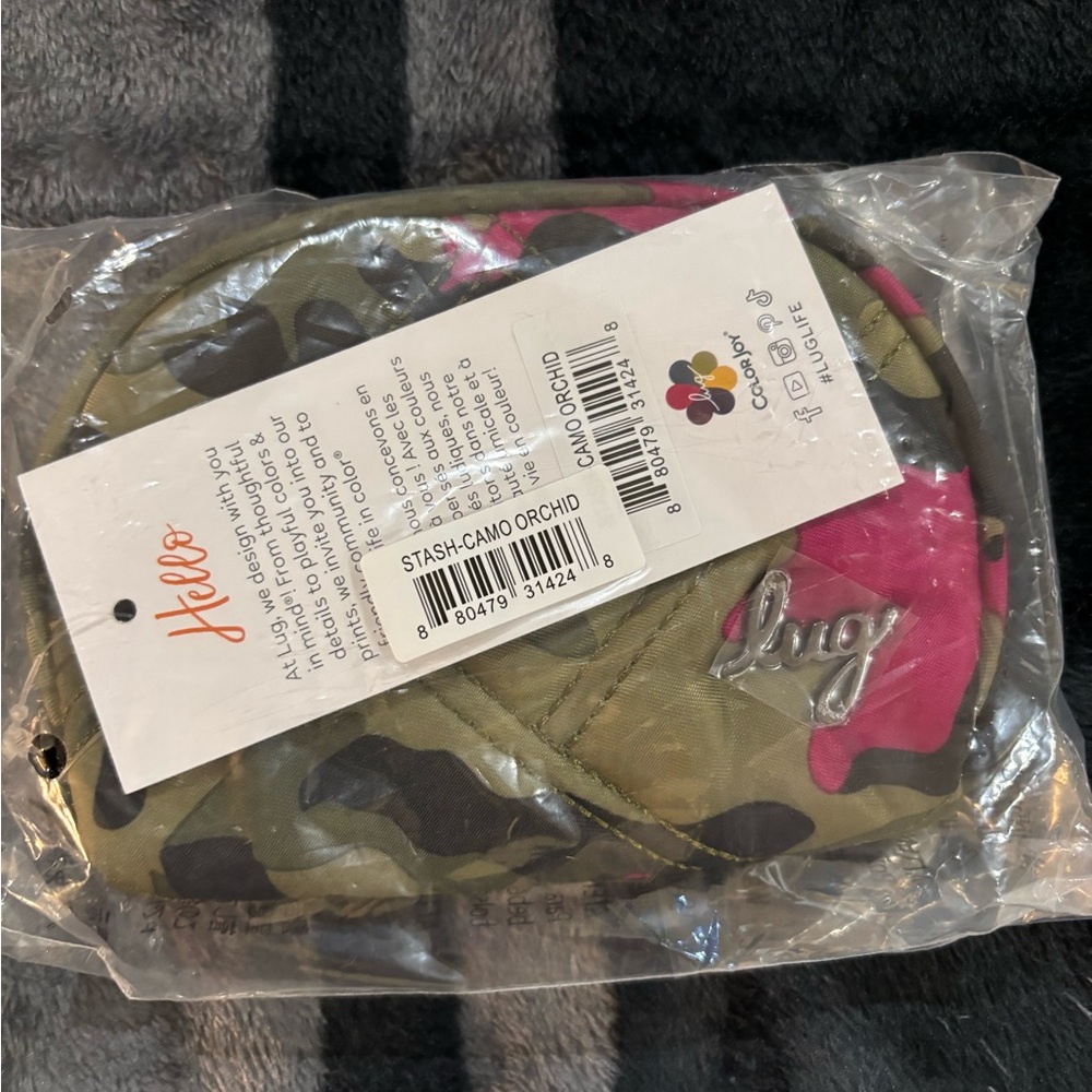 Lug stash wallet pouch rfid camo orchid pink